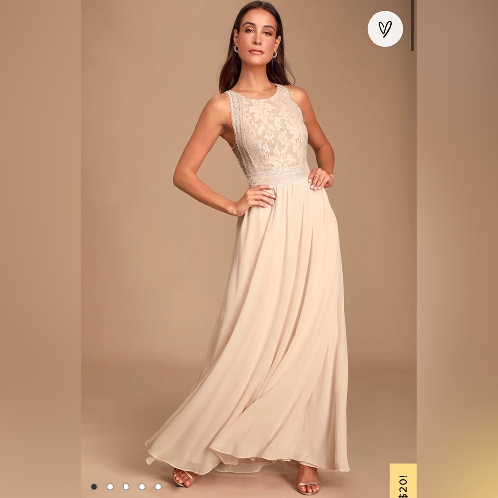 Lulu’s Forever and Always Blush Pink Maxi Dress - S, NWT